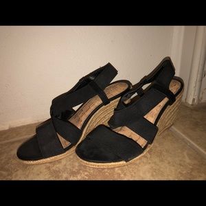 Black Wedge Sandals